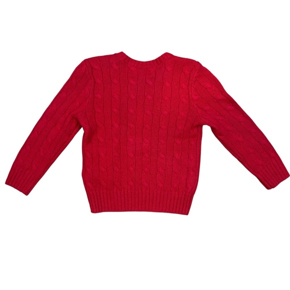 Polo Ralph Lauren Iconic Cable-Knit 100% Cashmere Sweater Red Toddler Size 2/3 - Picture 6 of 11